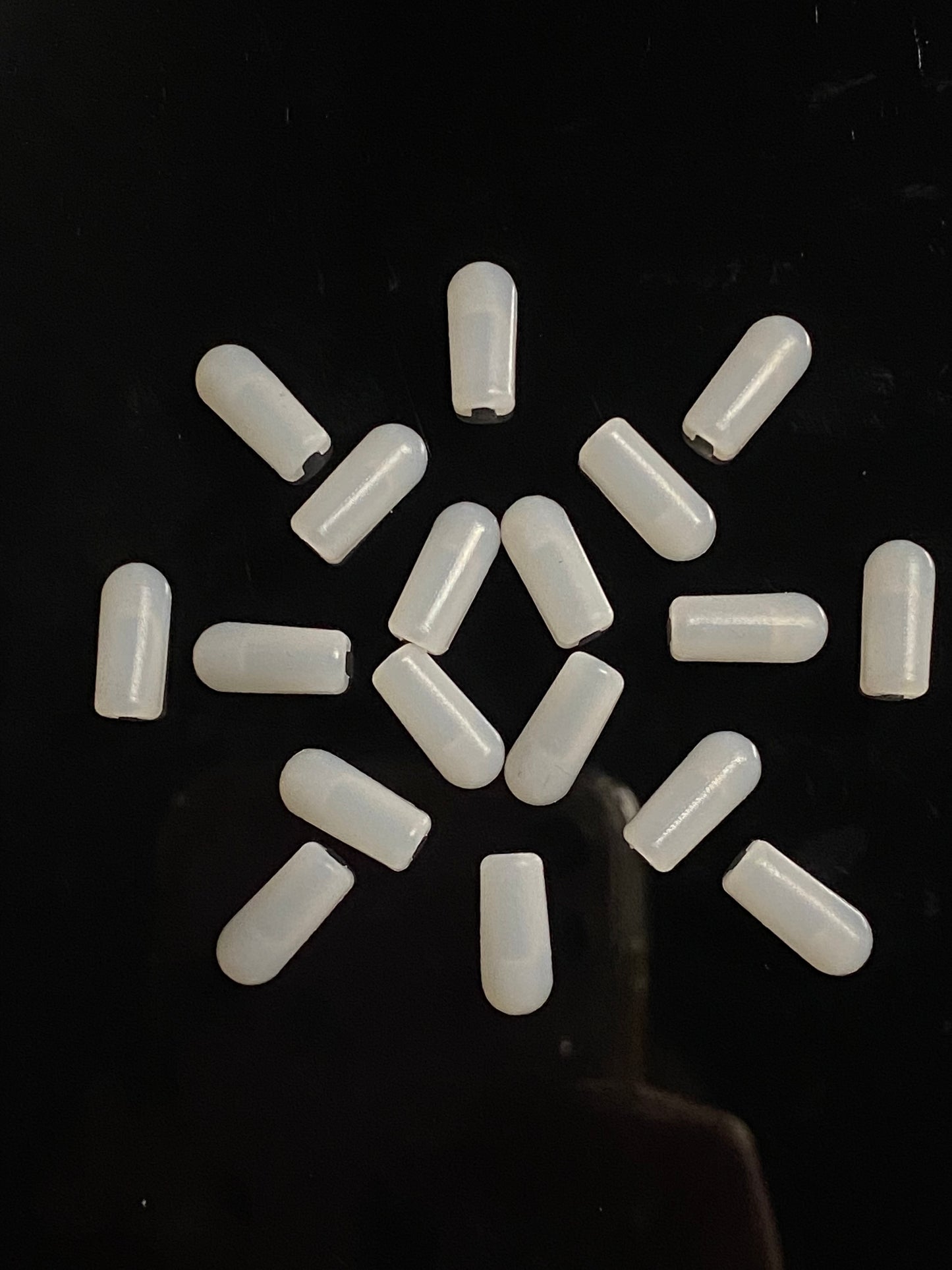 snow flake made from white silicone end caps