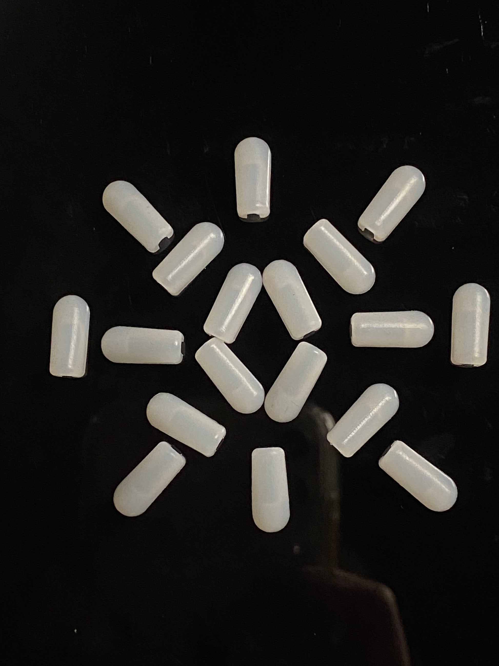 snow flake made from white silicone end caps