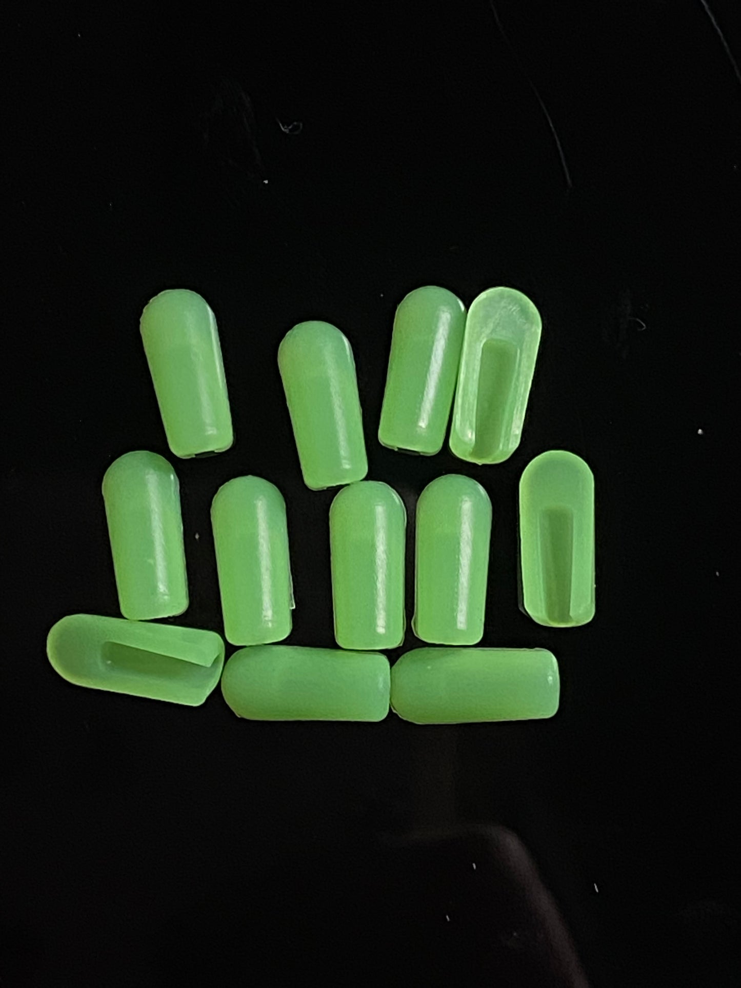 Green end caps in grassy row