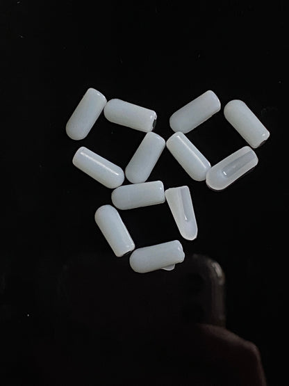 ice bleu end caps, arranged into perfect ice cubes (lol)