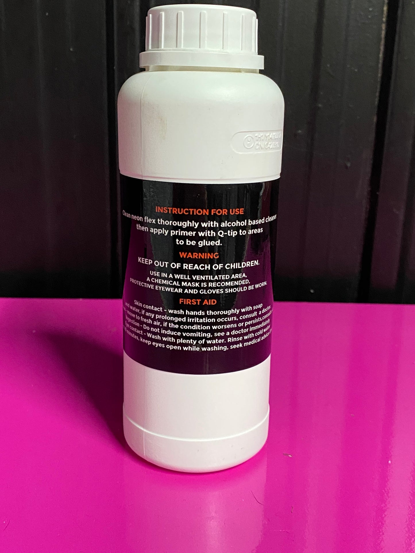 Silicone primer  back of the bottle with instructions. 