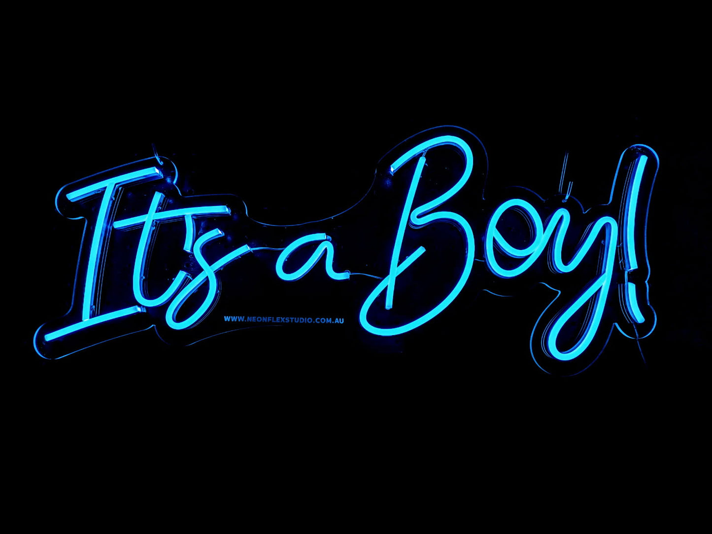 Ice Blue LED "It's a boy" on clear acrylic