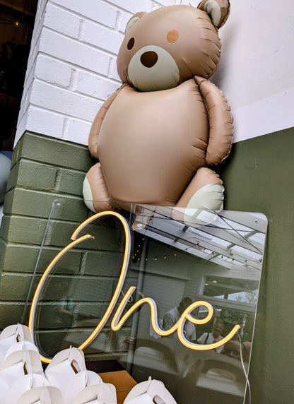 Warm white LED Neon "One" lettering on acrylic 650 x480mm