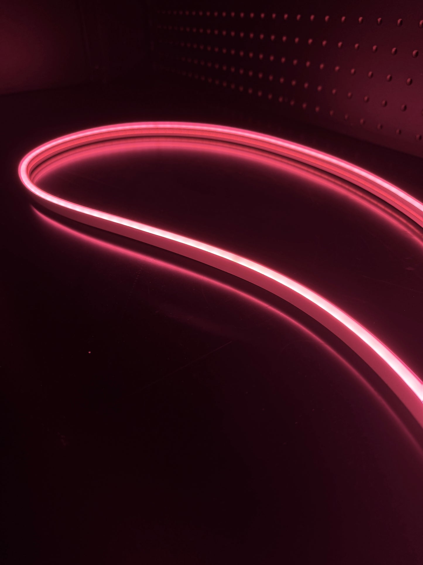 Rose pink LED neon flex rope illuminated