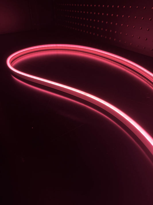 Rose pink LED neon flex rope illuminated
